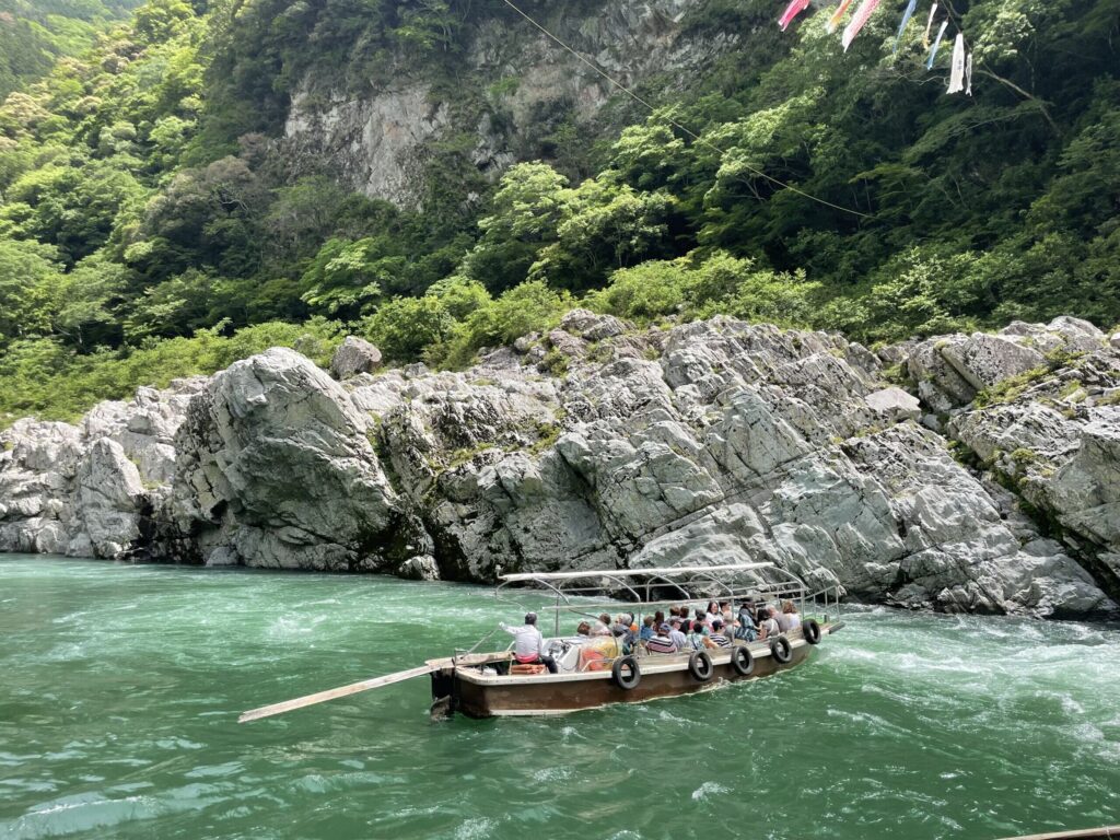 A sightseeing boat on the Yoshino River